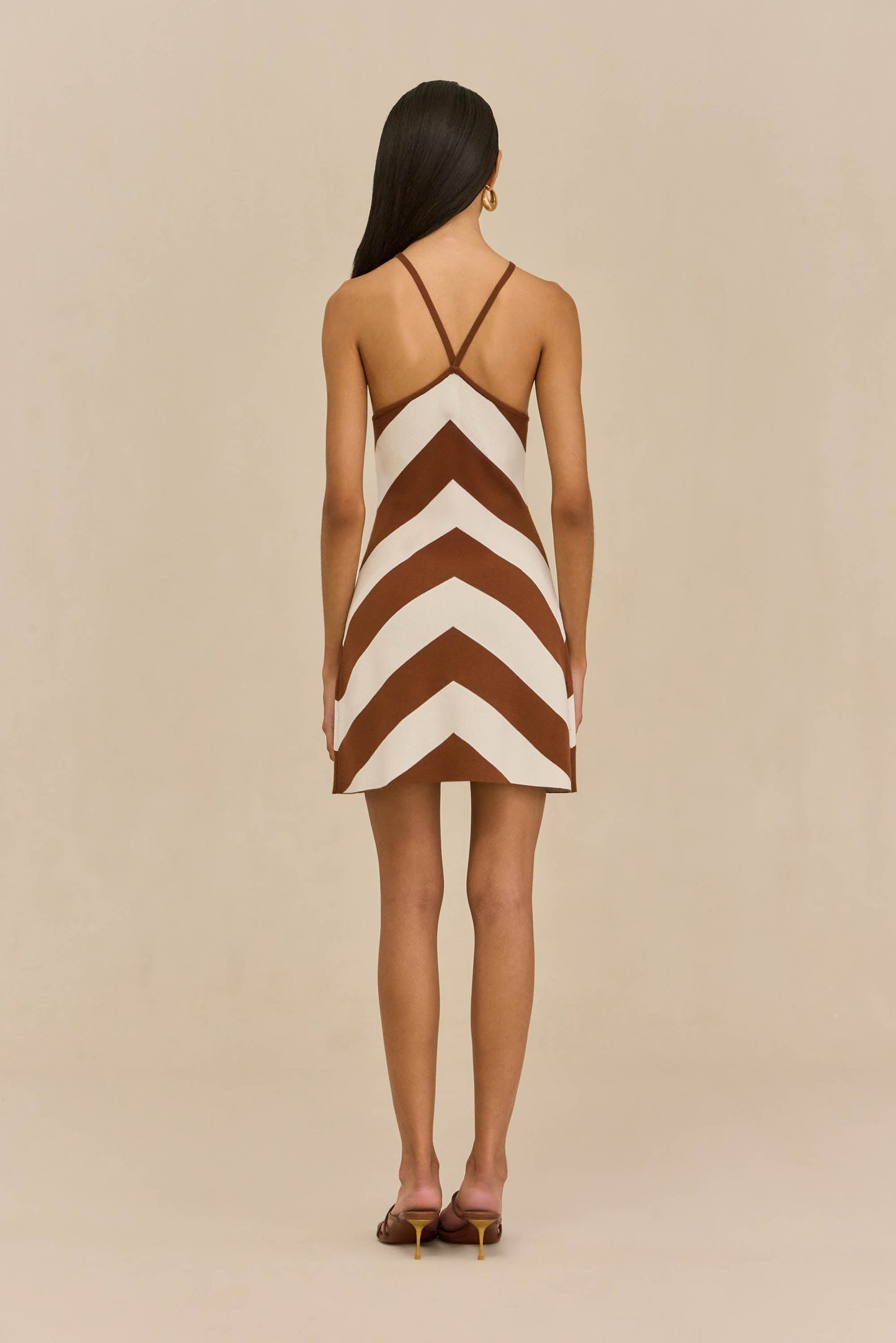 NELSON KNIT DRESS - LARGE SADDLE STRIPE