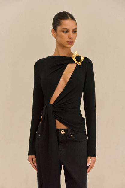 STASSI TOP - BLACK