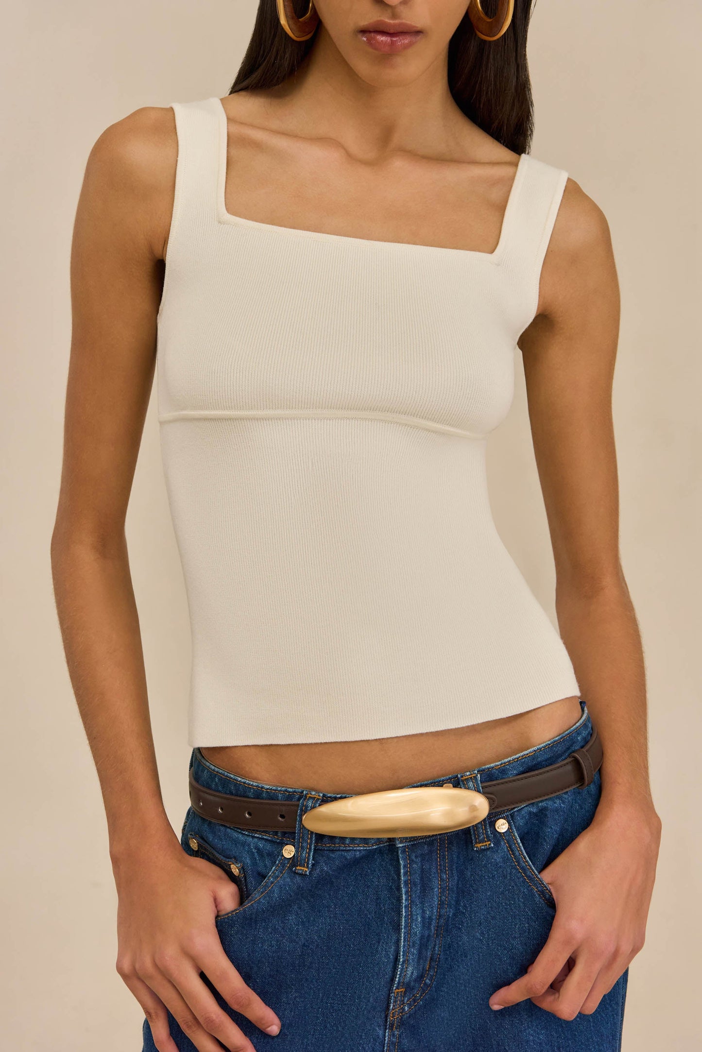LEVI KNIT TOP - OFF WHITE